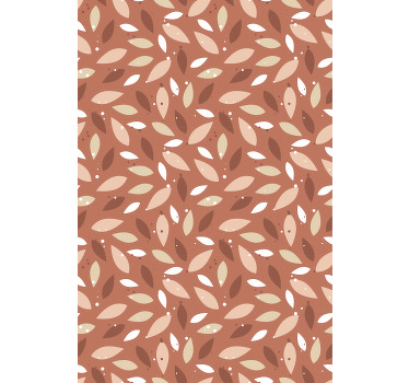 Estore de rolo flores e plantas padrão marrom frondoso - TenStickers