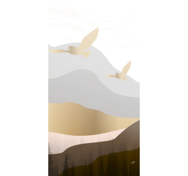 Zwevende vogels patroon moderne raambekleding - TenStickers