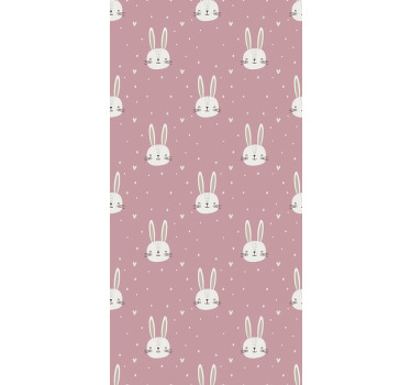 Rosa "boho" mönster olika djur rullgardin - Tenstickers