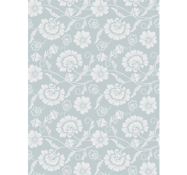 Cortina roller floral sofisticación del motivo gris - TenVinilo