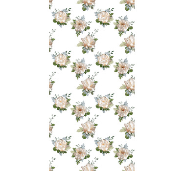 Delicate white arrangement floral blind - TenStickers