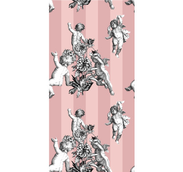 Rollo Fenster Klassisch engelchen mit blumen - TenStickers
