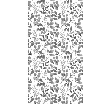 Cortina roller flores patrón botánico frondoso - TenVinilo