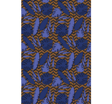 Cortina roller flores patrón tropical azul - TenVinilo