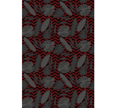 Store enrouleur salle à manger feuilles tropicales en zigzag - TenStickers