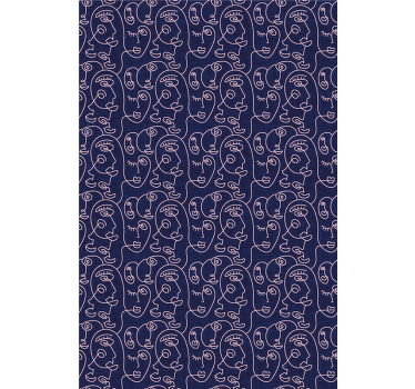 Tenda a rullo con stampa modello astratto del viso - TenStickers