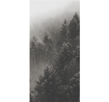 Estores de rolo de árvores silhueta de floresta cinza - TenStickers