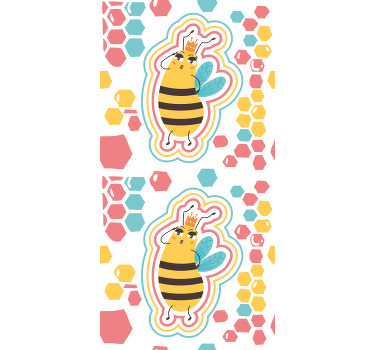 Queen bee illustration barns rullgardin - Tenstickers