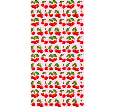 Red Cherry Pattern kitchen roller blind - TenStickers