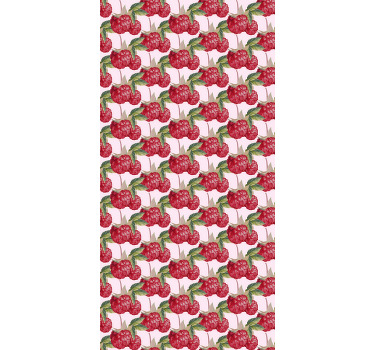 Frutas e vegetais de framboesas realistas de decoração padrão b. Fundo rosa suave com framboesas pintadas em um padrão. Obtê-lo com urgência.