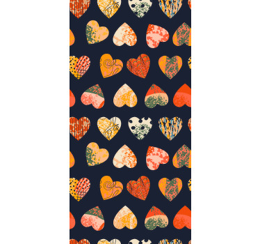 Pattern-Decor colorful hearts Modern blind - TenStickers