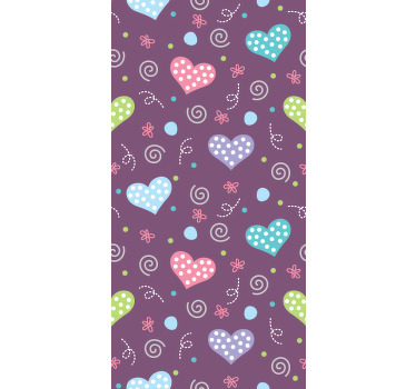 Estor moderno Patrón-decoración corazones y líneas - TenVinilo