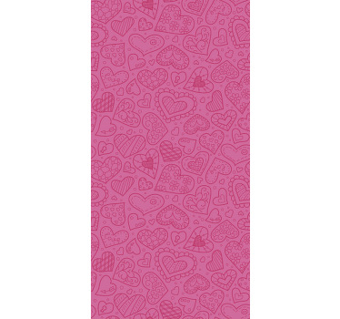 Decoração padrão corações mistos cortina moderna - TenStickers