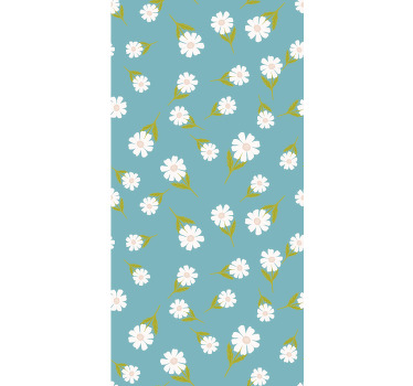 Estor flores Margaritas en aguamarina - TenVinilo