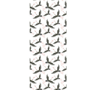 Rolgordijn zwarte ooievaar patroon - TenStickers