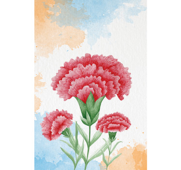 Estor estampado floral diseños de claveles - TenVinilo