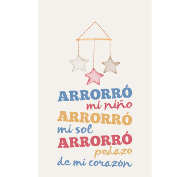 Estor enrollable cocina moderna con frase Nana Arrorró mi niño - TenVinilo