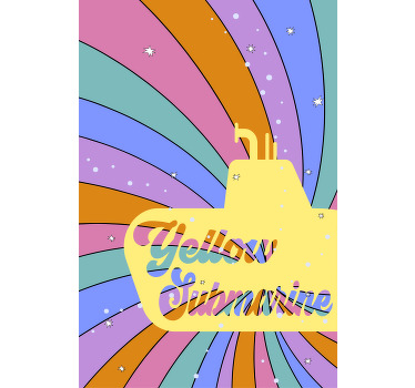Yellow submarine vintage roller blind - TenStickers