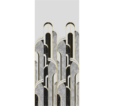 Stores modernes Art Déco motif gris et noir - TenStickers