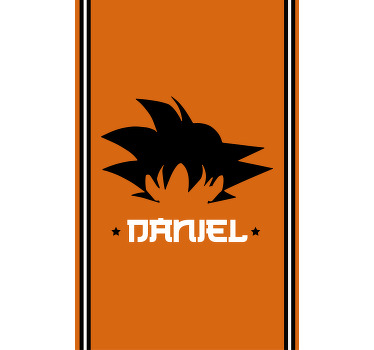 Estor habitación infantil superhéroes Goku con nombre - TenVinilo