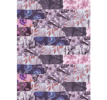 Store collage floral tons mauves - TenStickers