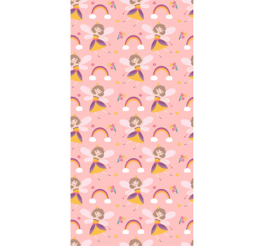 Estor enrollable rosa patrón de hadas - TenVinilo