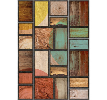 rollo Textur und Muster Rahmen mit Holz - TenStickers