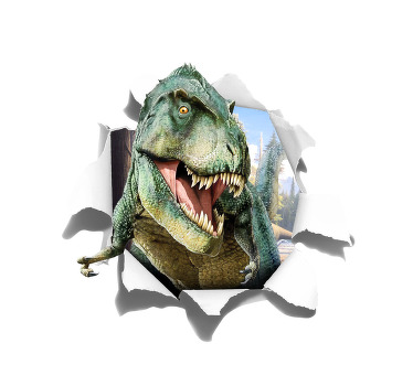 Rollo Fenster Kinderzimmer wütender T-Rex in 3D - TenStickers