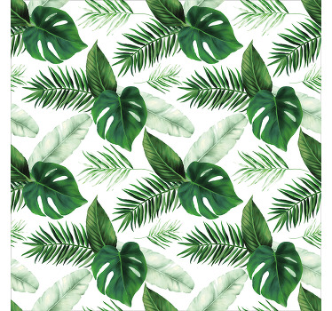 Estor para salón dibujo de hojas tropicales - TenVinilo