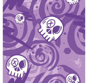 lilac graffiti with skulls Teen blind - TenStickers