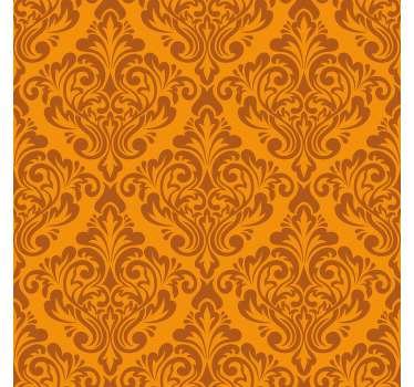 Rollos Wohnzimmer Damask orange - TenStickers