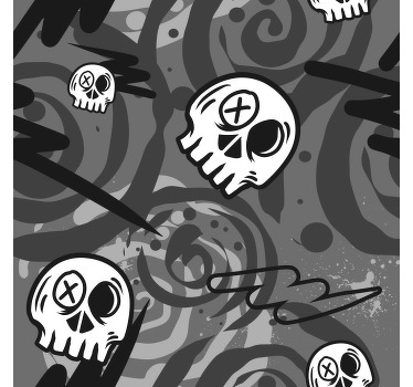 Rollos Jugendliche Graffiti Totenkopf schwarz - TenStickers
