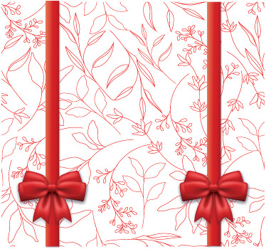 fenster rollo romantisch blumenmuster mit bändern - TenStickers