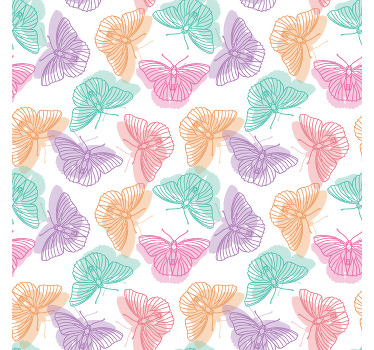 Estor habitación infantil silueta mariposas coloridas - TenVinilo