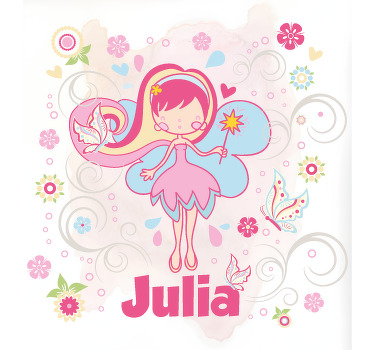 Store personnalisable fée avec des papillons - TenStickers