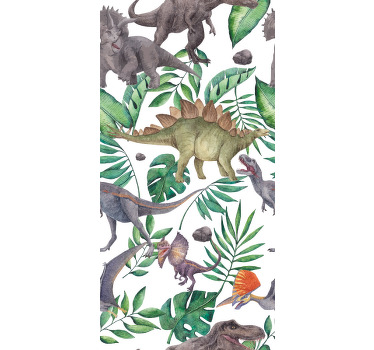 Rollo Fenster Dinosaurier Jurassic-Aquarell-Muster - TenStickers