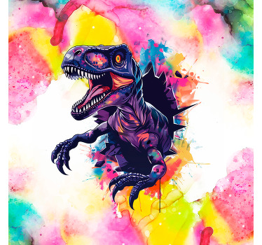 Rolo zavjese dinosaura zasićene boje velociraptor - TenStickers