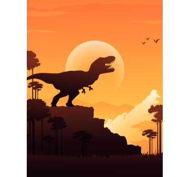 Store enrouleur dinosaure silhouette de t-rex - TenStickers