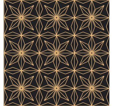 Rollo Fenster Elegant goldenes muster - TenStickers