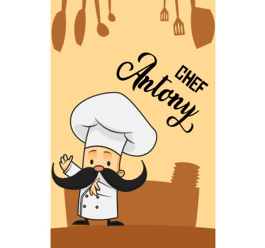 Estore de rolo para cozinha chef personalizado - TenStickers