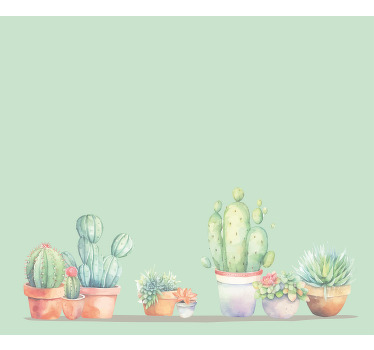 Rollo Fenster Kaktus minimalistischer stil - TenStickers