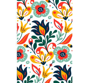 Cortina roller flores estampado de motivos botánicos - TenVinilo