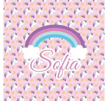 Estor enrollable personalizable patrón de unicornio - TenVinilo