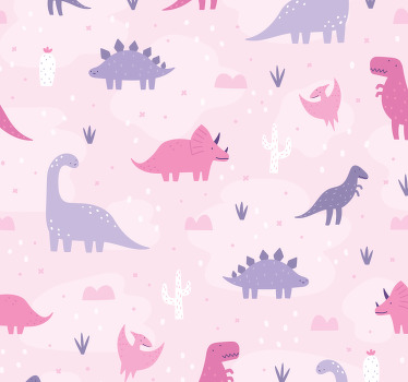 Pink background dinosaur blind - TenStickers