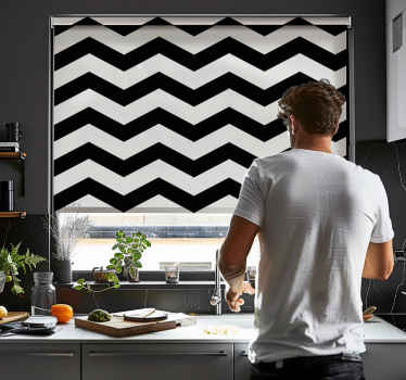 Rollo Küche weißes und schwarzes chevron-muster - TenStickers