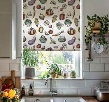 Küchenfenster Rollo zutaten muster retro-stil - TenStickers