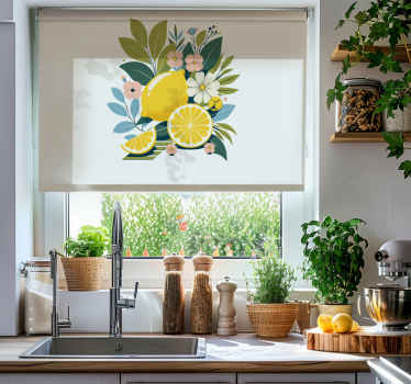 Küchenfenster Rollo künstlerische Zitronen - TenStickers