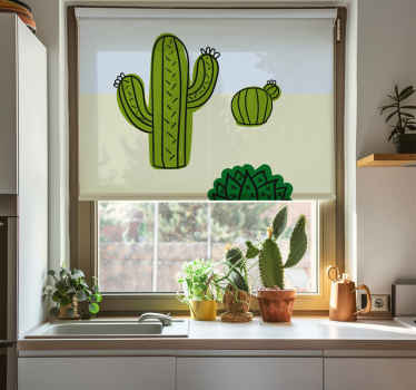Kaktus plante rullegardin køkken - TenStickers
