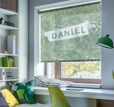 Estor enrollable juvenil tiza escolar verde - TenVinilo