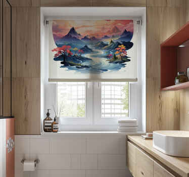 Colorful zen pattern bathroom roller blind - TenStickers